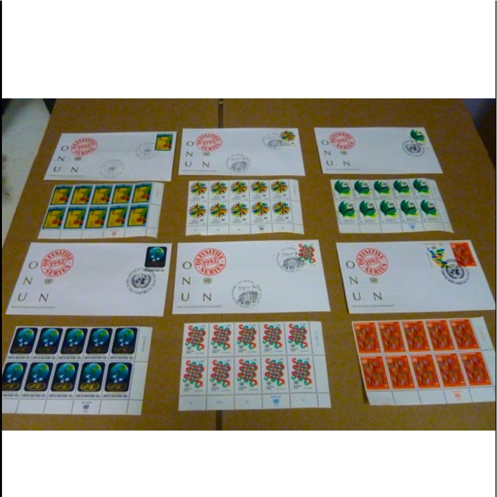60 Stamps 1982 First Day of Issue United Nations Geneva Cachet Definitive Series